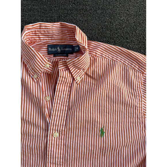 Ralph Lauren Other - Ralph Lauren Classic Fit Men's Medium Orange White Striped Button Down Shirt